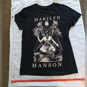 Marilyn Manson Baphomet- Bigger Than Satan Black Graphic T-Shirt